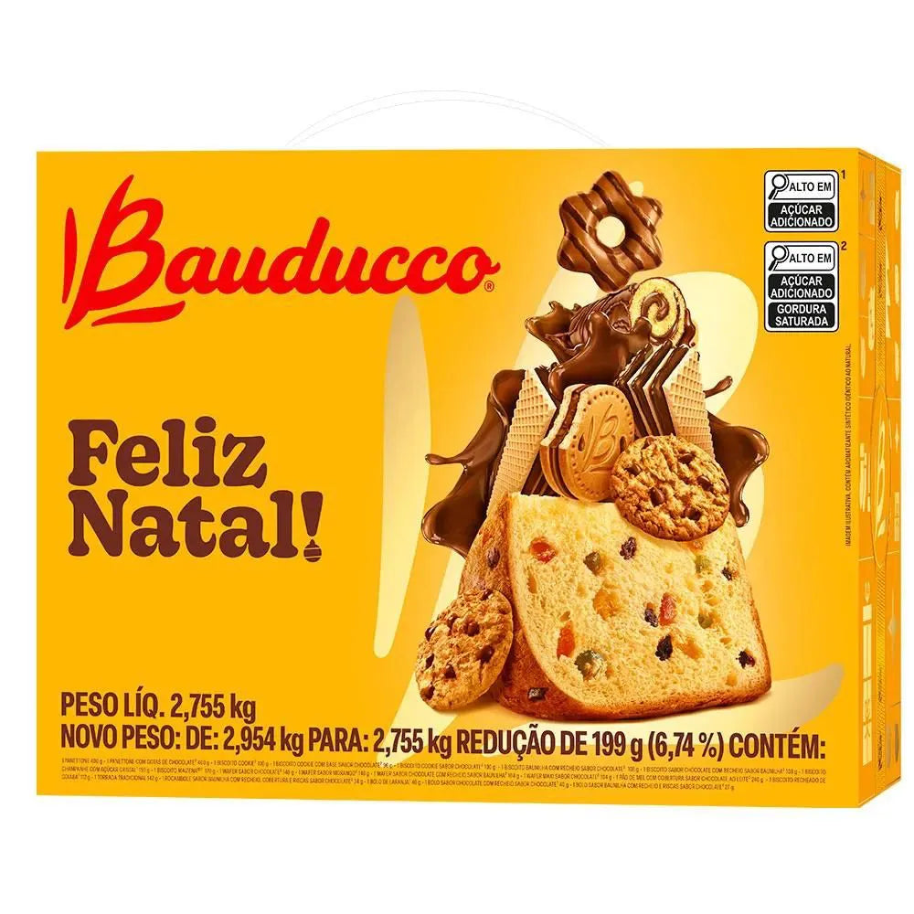 Cesta de Natal Bauducco, Grande, 20 Itens